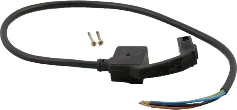 Kabel mit Stecker und zwei Schrauben, geeignet für die Marke Wolf, in einfacher Form mit verschiedenen Farbcodierungen an den Drähten.